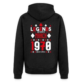 cadeau d'anniversaire Mars 1970. jeux de carte . - Veste à capuche bio Premium Unisexe - noir - Dos - Nico (187cm)