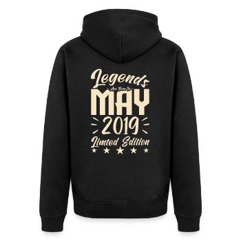 Born May 2019 Birthday gift 2019. - Unisex Premium Organic Zip Hoodie - black - Back - Nico (187cm)