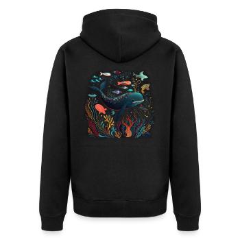 Art de la vie océanique - Veste à capuche bio Premium Unisexe - noir - Dos - Nico (187cm)