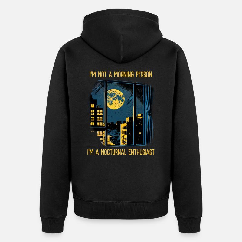 Passionné de nuit - Veste à capuche bio Premium Unisexe - noir