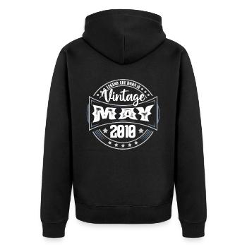 2010 May. Birthday gift May 2010. May - Unisex Premium Organic Zip Hoodie - black - Back - Nico (187cm)