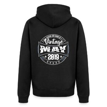 2019 May. Birthday gift May 2019. May - Unisex Premium Organic Zip Hoodie - black - Back - Nico (187cm)