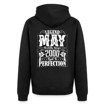 May 2000. Birthday May 2000. Gift May 2000. - Unisex Premium Organic Zip Hoodie - black - Back - Nico (187cm)