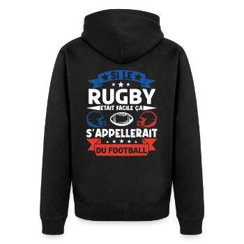 Cadeau rugbyman. cadeau rugby France. rugby fan . - Veste à capuche bio Premium Unisexe - noir - Dos - Nico (187cm)