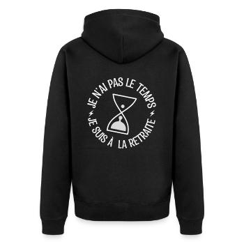cadeau de retraite, cadeau départ en retraite. - Veste à capuche bio Premium Unisexe - noir - Dos - Nico (187cm)