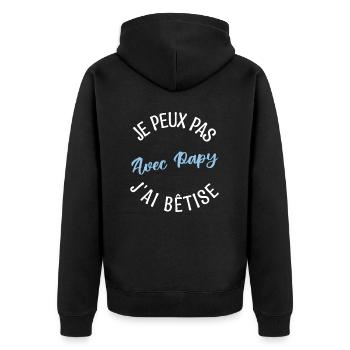 Cadeau Papy, Cadeau grand-père. papi de l'année. - Veste à capuche bio Premium Unisexe - noir - Dos - Nico (187cm)