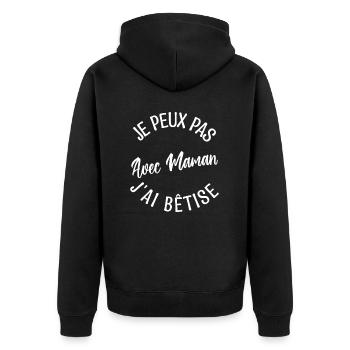 Cadeau maman, cadeau mère. cadeau maman de l'année - Veste à capuche bio Premium Unisexe - noir - Dos - Nico (187cm)