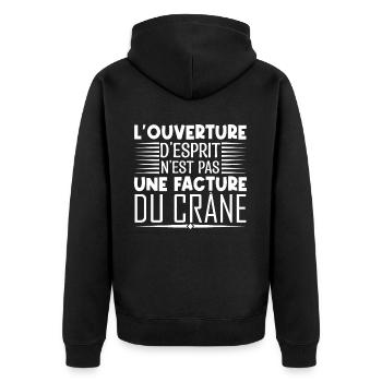 idée cadeau . citation qui ouvre la tete en deux. - Veste à capuche bio Premium Unisexe - noir - Dos - Nico (187cm)