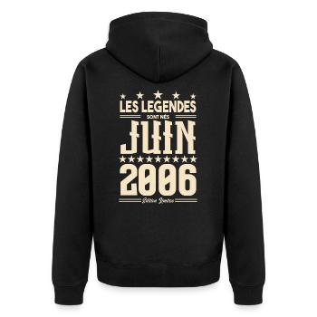cadeau d'anniversaire juin 2006. Cadeau Juin 2006. - Veste à capuche bio Premium Unisexe - noir - Dos - Nico (187cm)