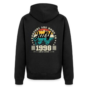 July 1998. Birthday gift July 1998. - Unisex Premium Organic Zip Hoodie - black - Back - Nico (187cm)