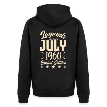 Naissance En Juillet 1960. Cadeau d'anniversaire. - Veste à capuche bio Premium Unisexe - noir - Dos - Nico (187cm)