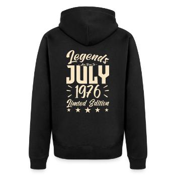 Naissance En Juillet 1976. Cadeau d'anniversaire. - Veste à capuche bio Premium Unisexe - noir - Dos - Nico (187cm)