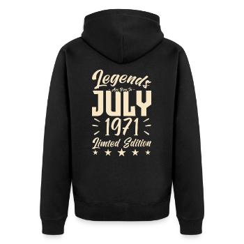 Naissance En Juillet 1971. Cadeau d'anniversaire. - Veste à capuche bio Premium Unisexe - noir - Dos - Nico (187cm)