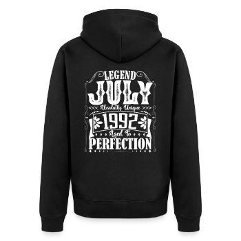 July 1992. Birthday gift July 1992. - Unisex Premium Organic Zip Hoodie - black - Back - Nico (187cm)