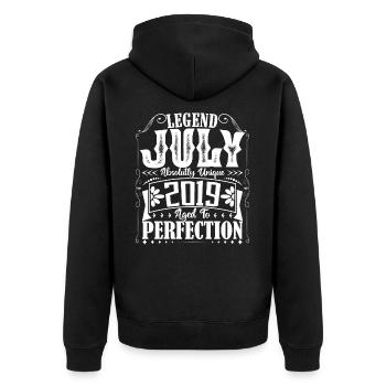 July 2019. Birthday gift July 2019. - Unisex Premium Organic Zip Hoodie - black - Back - Nico (187cm)