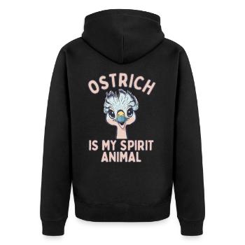 Ostrich is My Spirit Animal - Unisex Premium Organic Zip Hoodie - black - Back - Nico (187cm)