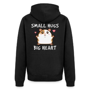 Hamster Umarmung - Unisex Premium Bio Zip Hoodie - Schwarz - Hinten - Nico (187cm)