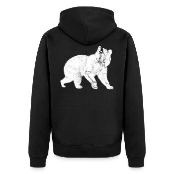 Bär WildnisBraunbär Eisbär Natur Wald Tier - Unisex Premium Bio Zip Hoodie - Schwarz - Hinten - Nico (187cm)