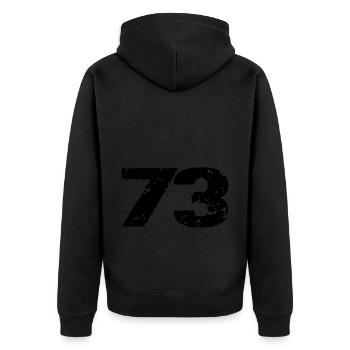 73 Maillot numéro - Veste à capuche bio Premium Unisexe - noir - Dos - Nico (187cm)