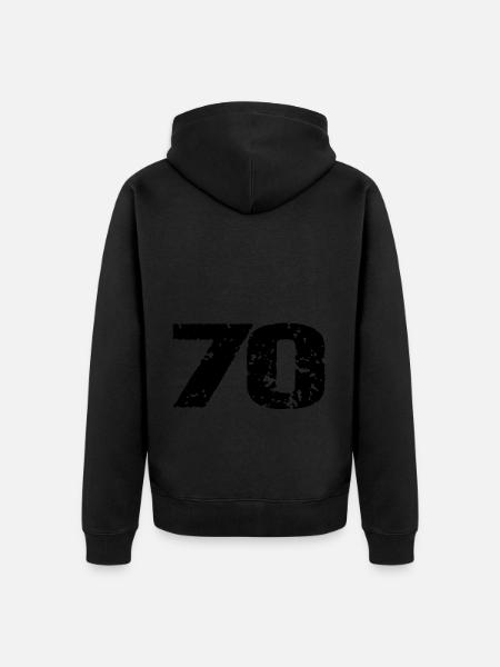 70 Number jersey - Unisex Premium Organic Zip Hoodie - black