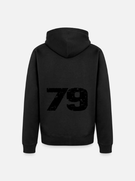 79 Number jersey - Unisex Premium Organic Zip Hoodie - black
