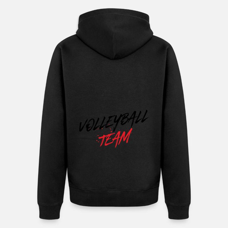 Équipe de volleyball - Veste à capuche bio Premium Unisexe - noir