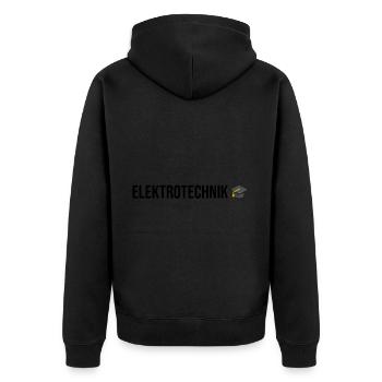 Elektrotechnik Ausbildung Prüfung Bestanden - Unisex Premium Bio Zip Hoodie - Schwarz - Hinten - Nico (187cm)