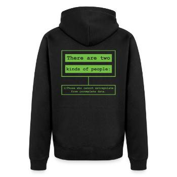 Mathe Statistik - Unisex Premium Bio Zip Hoodie - Schwarz - Hinten - Nico (187cm)