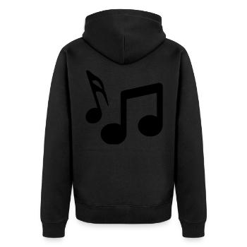 Musiknoten zeichen - Unisex Premium Bio Zip Hoodie - Schwarz - Hinten - Nico (187cm)