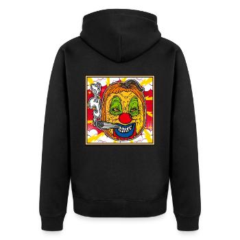 MONSTER CLOWN PUMPKIN Halloween Apokalypse Horror - Unisex Premium Bio Zip Hoodie - Schwarz - Hinten - Nico (187cm)