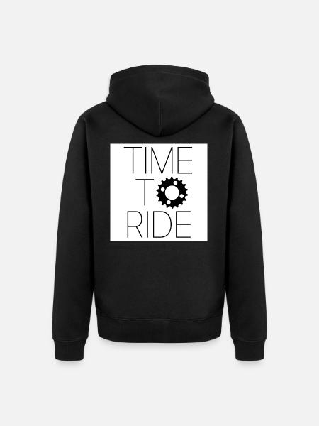 time to ride - Veste à capuche bio Premium Unisexe - noir