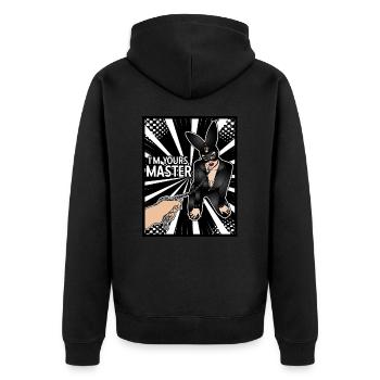 EROTIC GIRL SEXY SUBMISSION BONDAGE MASTER - Unisex Premium Bio Zip Hoodie - Schwarz - Hinten - Nico (187cm)