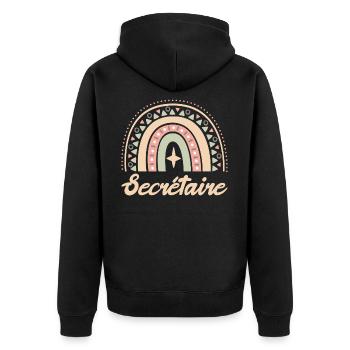 Cadeau Secrétaire. Boho Rainbow secrétaire. - Veste à capuche bio Premium Unisexe - noir - Dos - Nico (187cm)