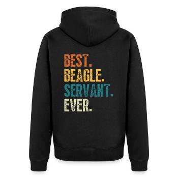MEILLEUR SERVITEUR BEAGLE DE TOUS LES TEMPS - Veste à capuche bio Premium Unisexe - noir - Dos - Nico (187cm)