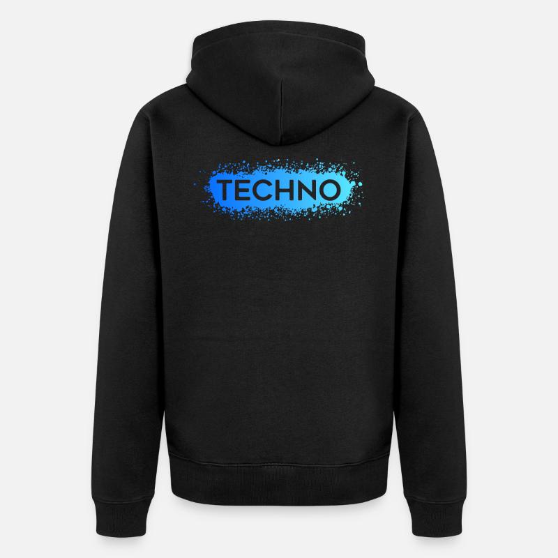 Techno Techno Bleu Splat - Veste à capuche bio Premium Unisexe - noir