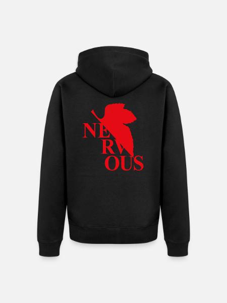 EVA NERVous Logo Parody - Unisex Premium Organic Zip Hoodie - black
