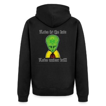 Alien Aiwass LAM - Unisex Premium Organic Zip Hoodie - black - Back - Nico (187cm)