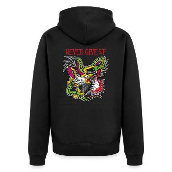 Eagle And Snake Traditional Old School Tattoo - Unisex Premium Organic Zip Hoodie - black - Back - Nico (187cm)