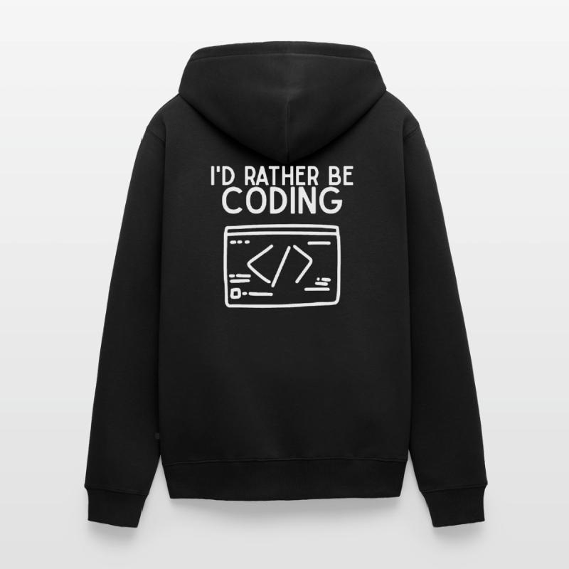 Id Rather Be Coding Unisex Premium Organic Zip Hoodie