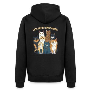 Les chats sont mon animal spirituel - Veste à capuche bio Premium Unisexe - noir - Dos - Nico (187cm)