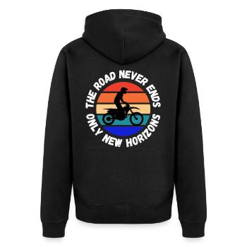 Motocross passion logo - Unisex Premium Organic Zip Hoodie - black - Back - Nico (187cm)