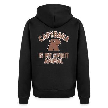 Capybara est mon animal spirituel - Veste à capuche bio Premium Unisexe - noir - Dos - Nico (187cm)