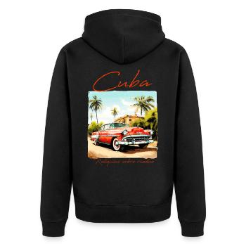 Cuba Car In Village - Veste à capuche bio Premium Unisexe - noir - Dos - Nico (187cm)