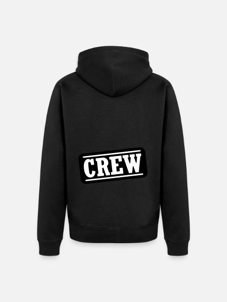 Crew Stempel - Unisex Premium Bio Zip Hoodie - Schwarz