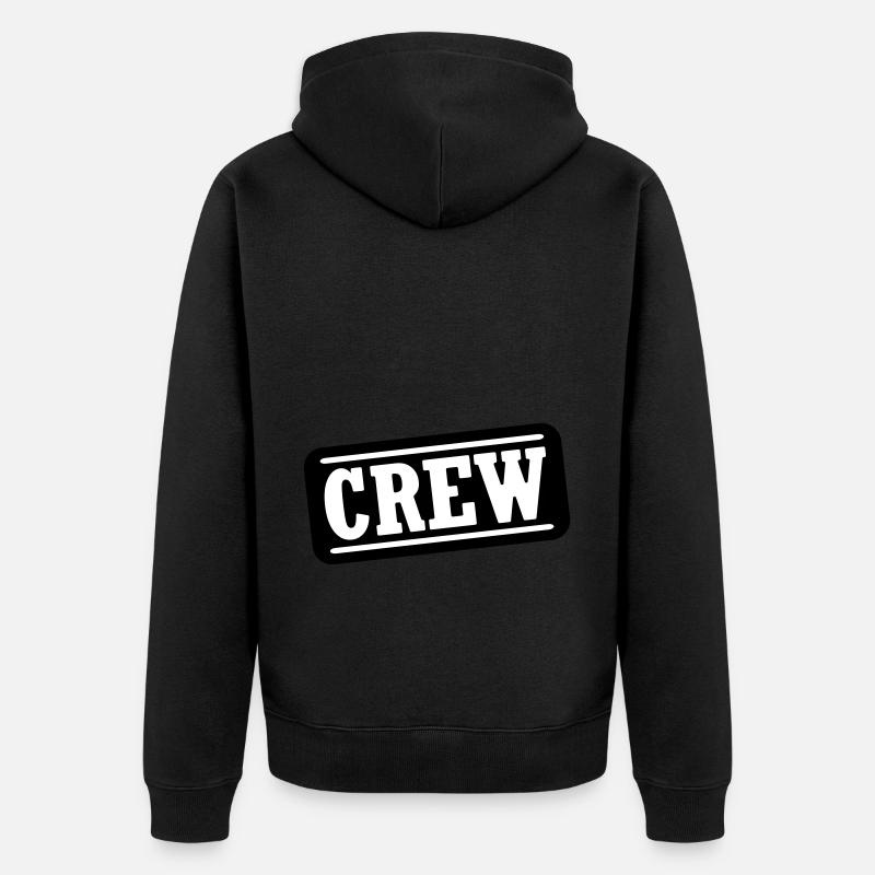 Crew Stempel - Unisex Premium Bio Zip Hoodie - Schwarz
