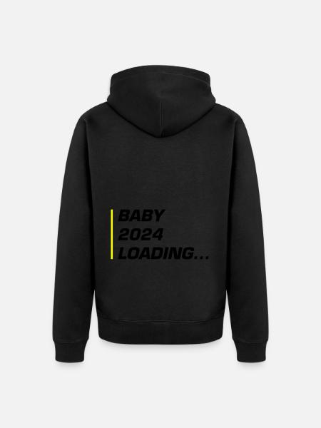 Baby 2024 Loading - Unisex Premium Organic Zip Hoodie - black