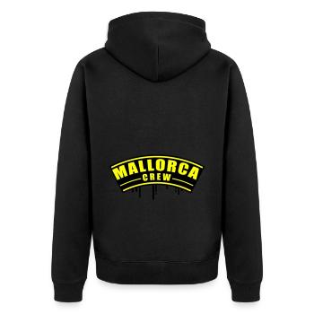 Mallorca Crew - Unisex Premium Bio Zip Hoodie - Schwarz - Hinten - Nico (187cm)