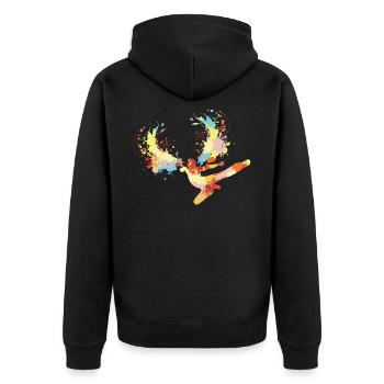 Kung Fu - Unisex Premium Bio Zip Hoodie - Schwarz - Hinten - Nico (187cm)