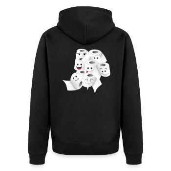 Papier toilette. Beaucoup. Virus. Gardez l'humour - Veste à capuche bio Premium Unisexe - noir - Dos - Nico (187cm)