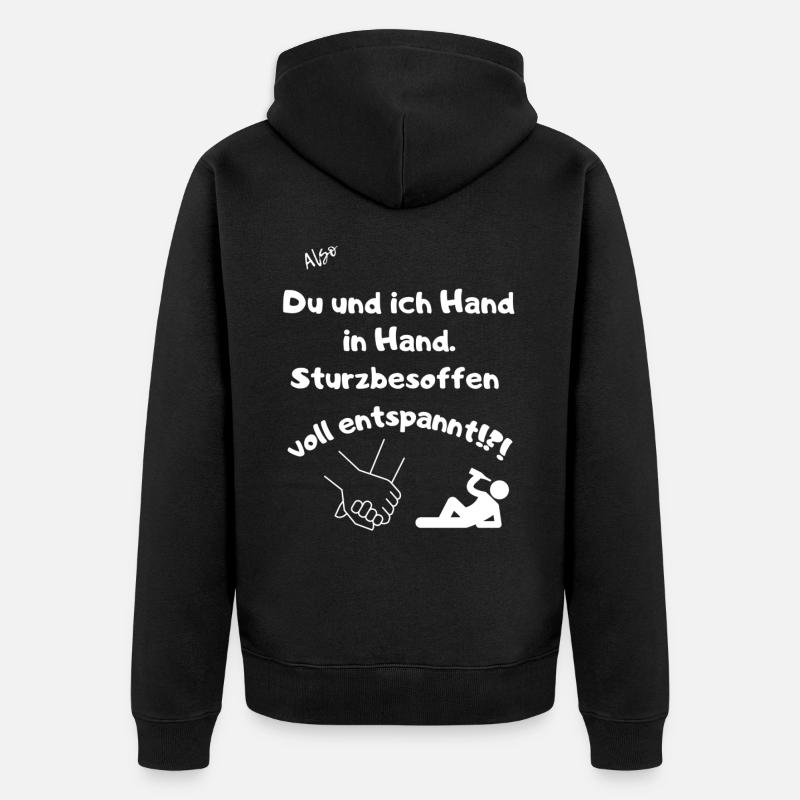 Hand in Hand - Unisex Premium Bio Zip Hoodie - Schwarz